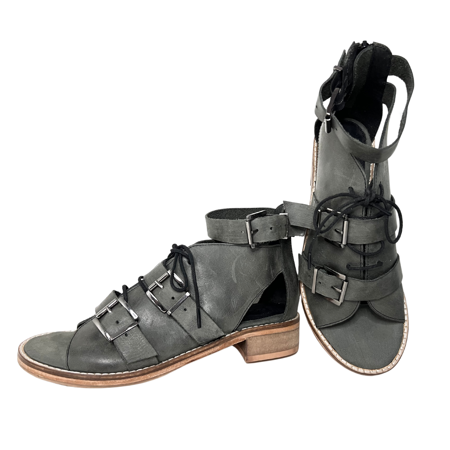 oobash ladies black block heel lace up sandal