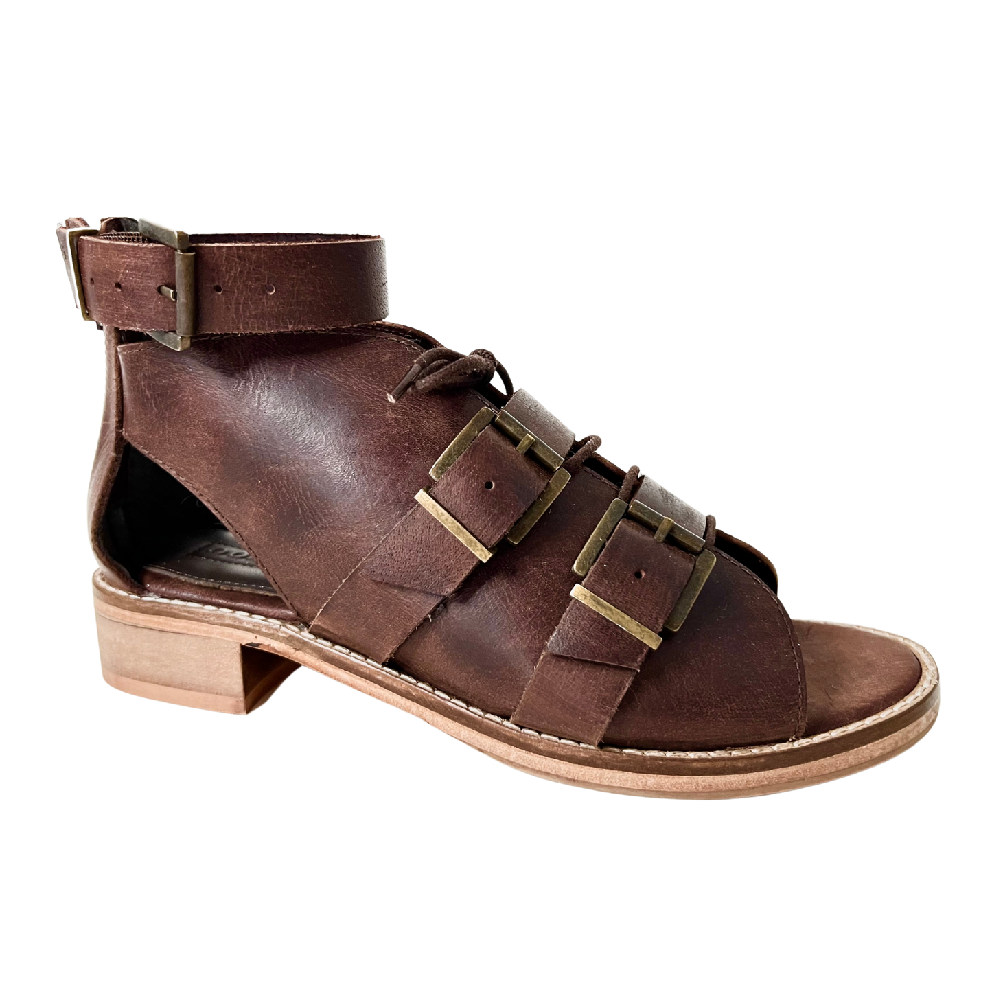 vintage look brown ladies sandal