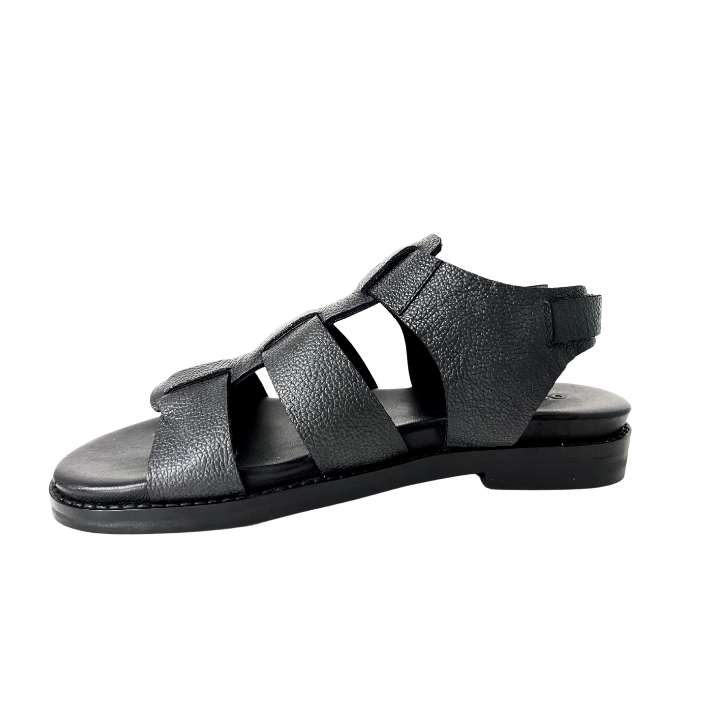 BLACK COLOR LEATHER COMFORTABLE LADIES SANDAL WITH PLATFORM