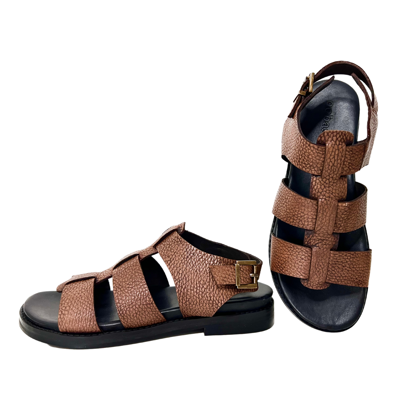 TAN COLOR LEATHER COMFORTABLE LADIES SANDAL WITH PLATFORM