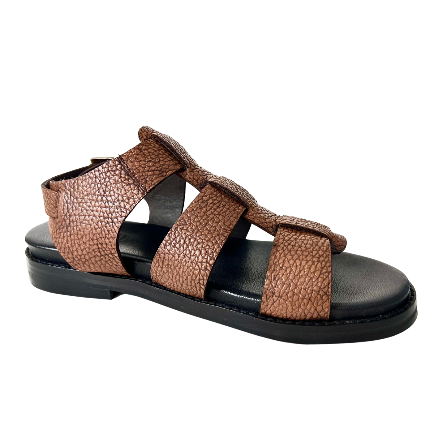 TAN COLOR LEATHER COMFORTABLE LADIES SANDAL WITH PLATFORM