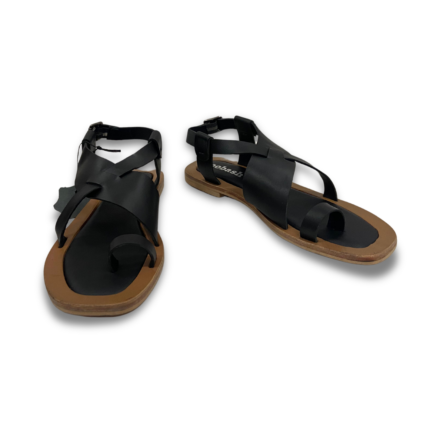 Indiana black leather ladies sandal