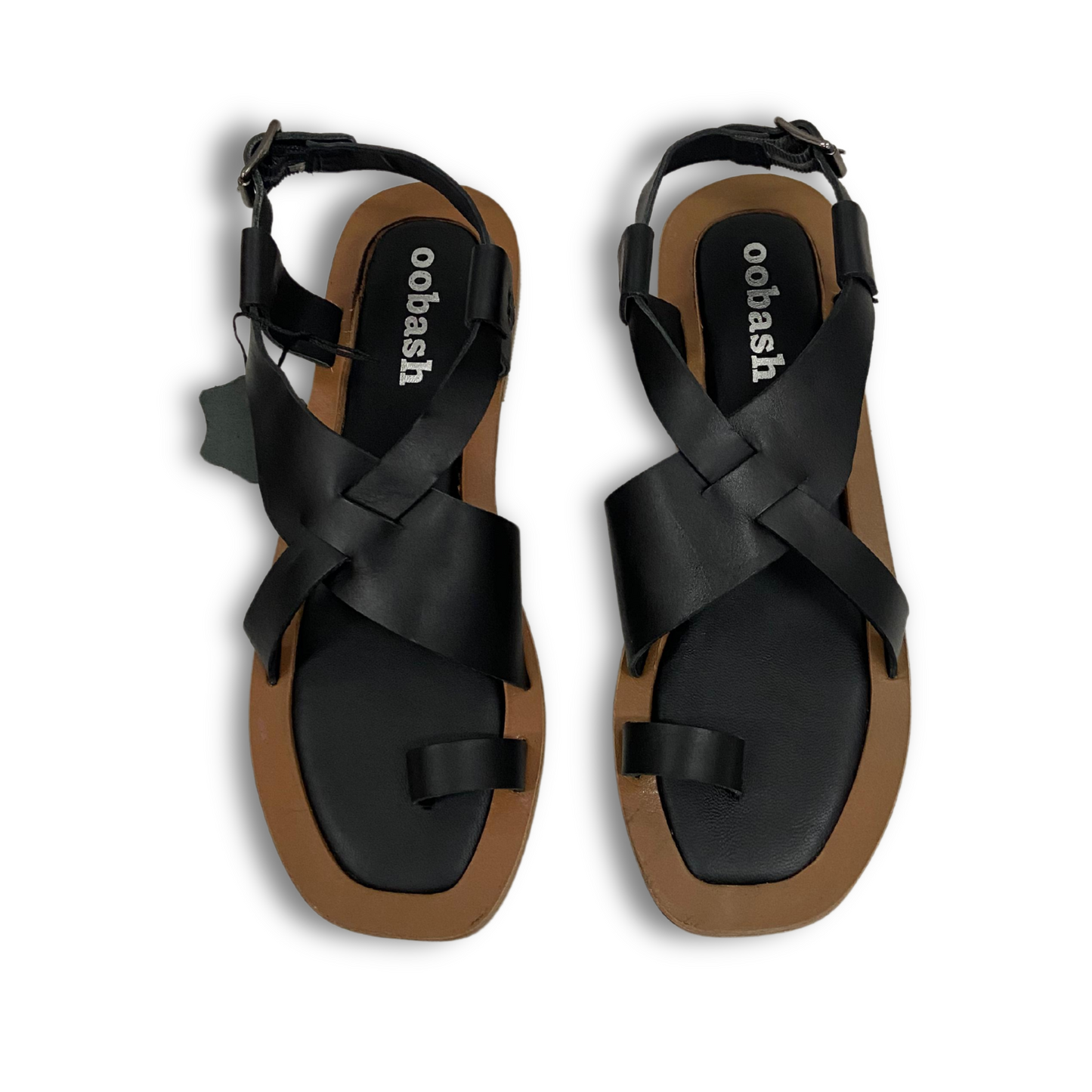 Indiana black leather ladies sandal
