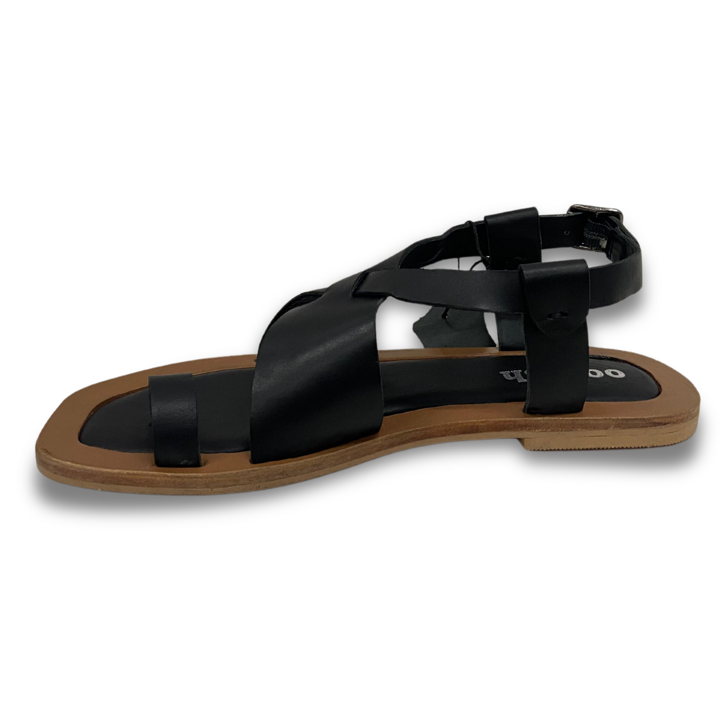 Indiana black leather ladies sandal