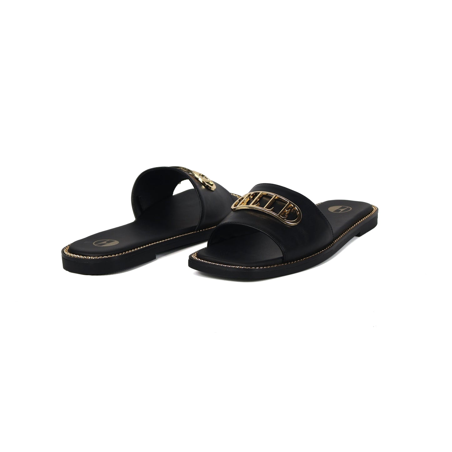 Odeta Comfy Fit Classic Faux Leather Sandal in Black