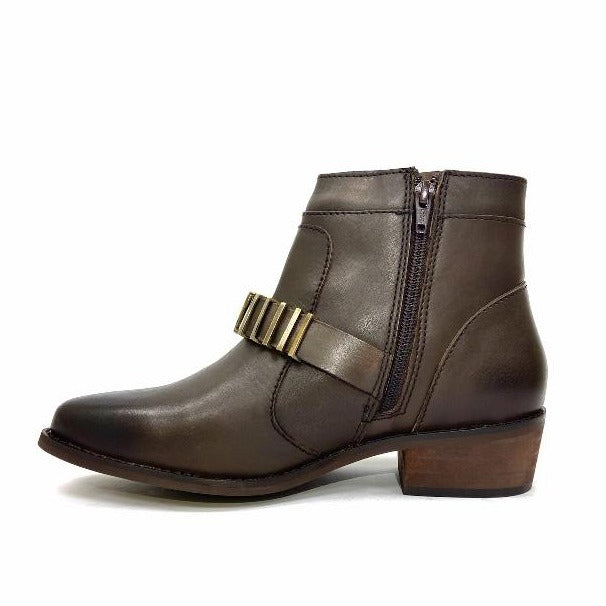 Studded Harness Cowgirl Ankle Boot