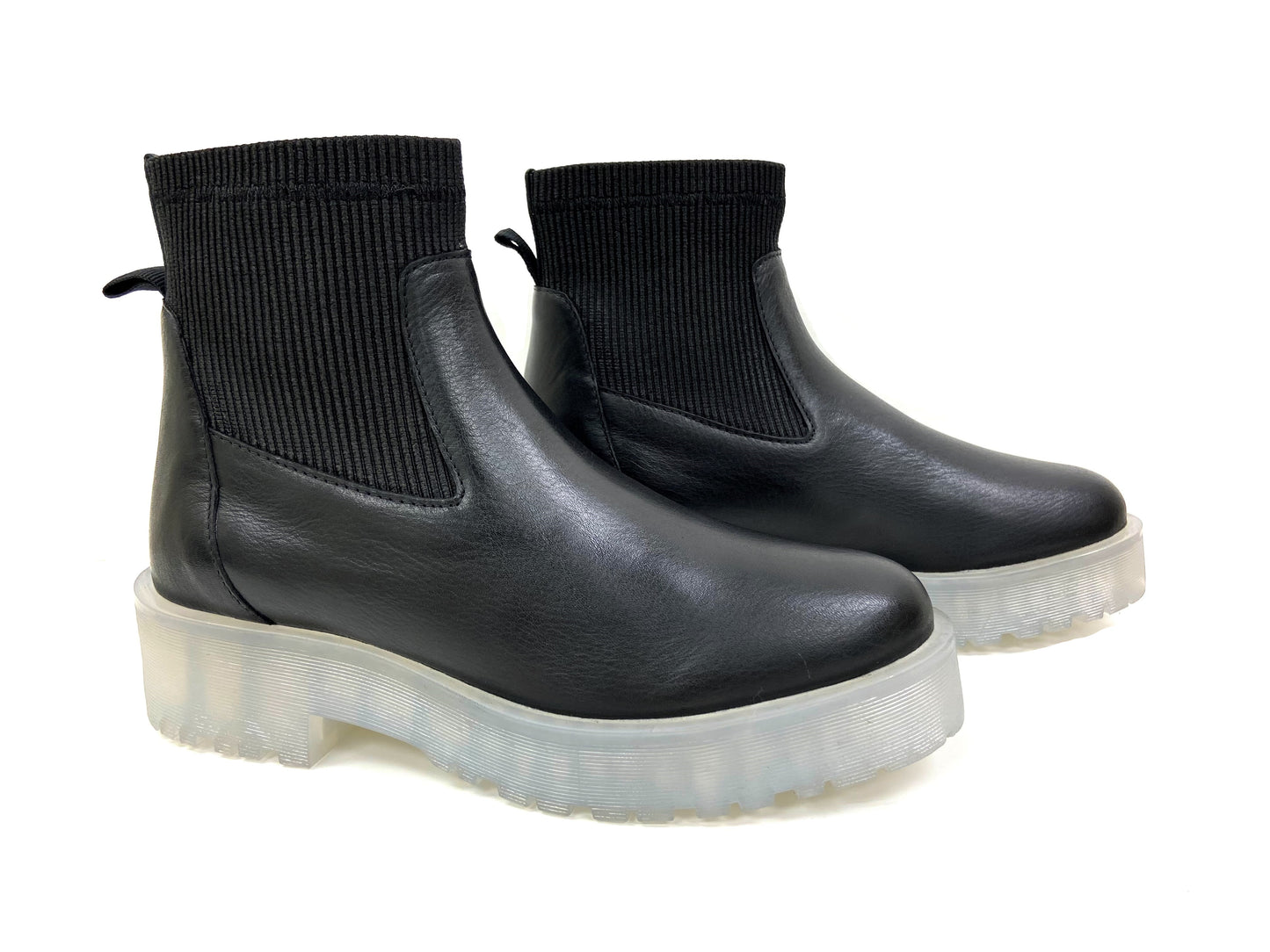 Transparent Heel Chelsea Ankle Boot
