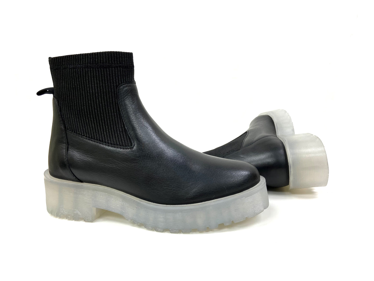 Transparent Heel Chelsea Ankle Boot