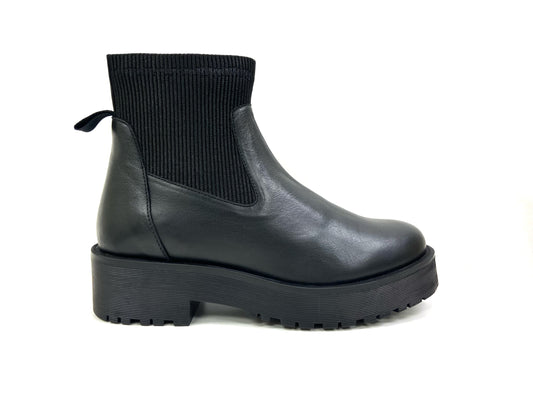 Chunky Lug Sole Chelsea Combat Bootie