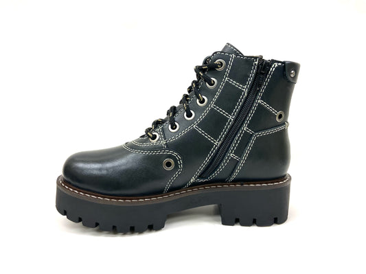 Zippered platform Combat Ankle Boot