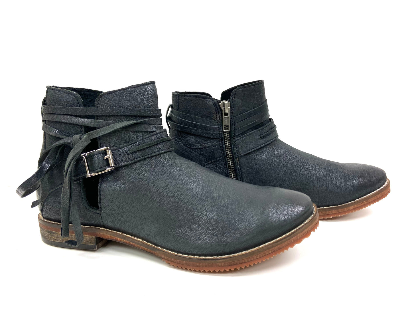 Low Block Heel vintage Ankle Boots