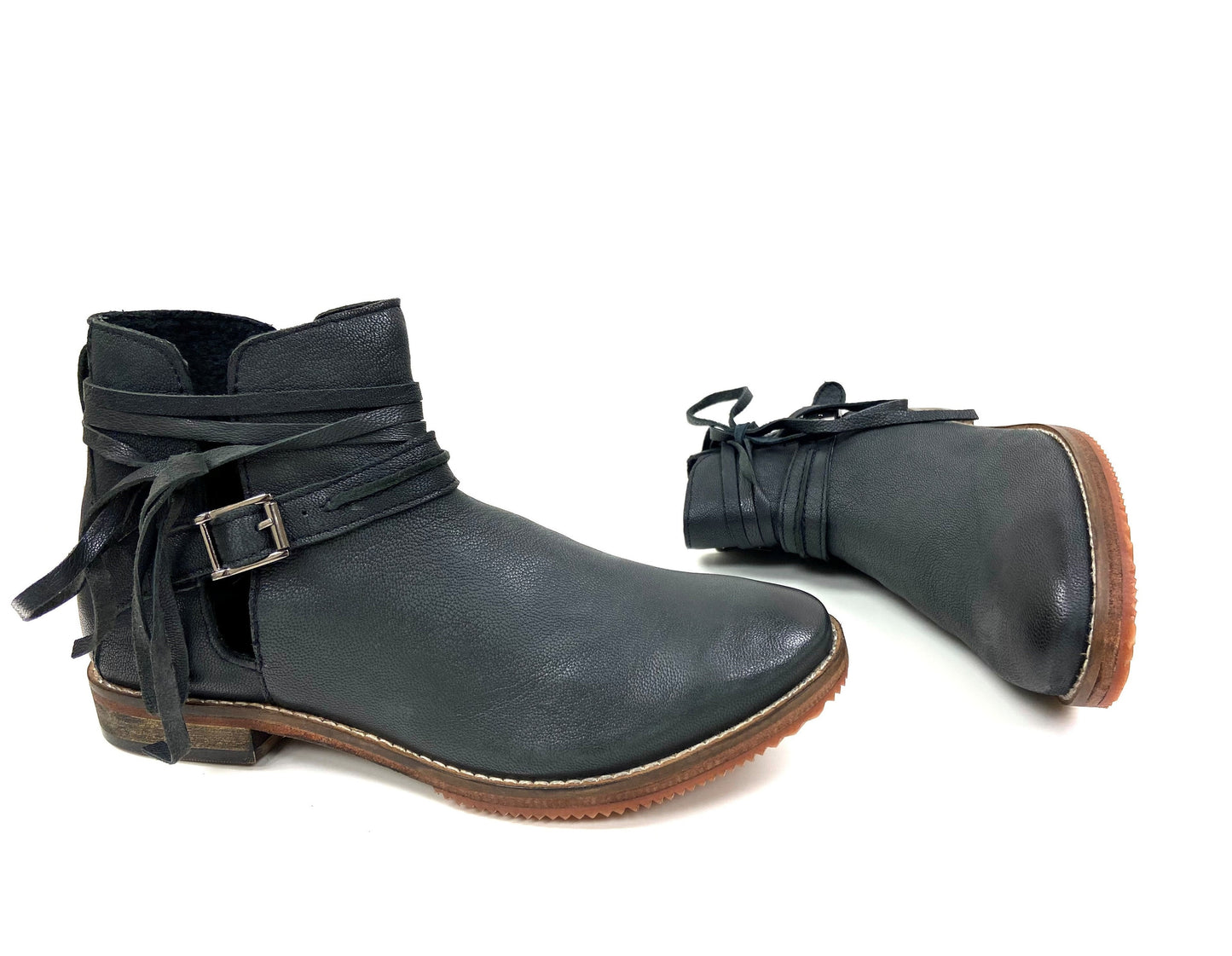 Low Block Heel vintage Ankle Boots
