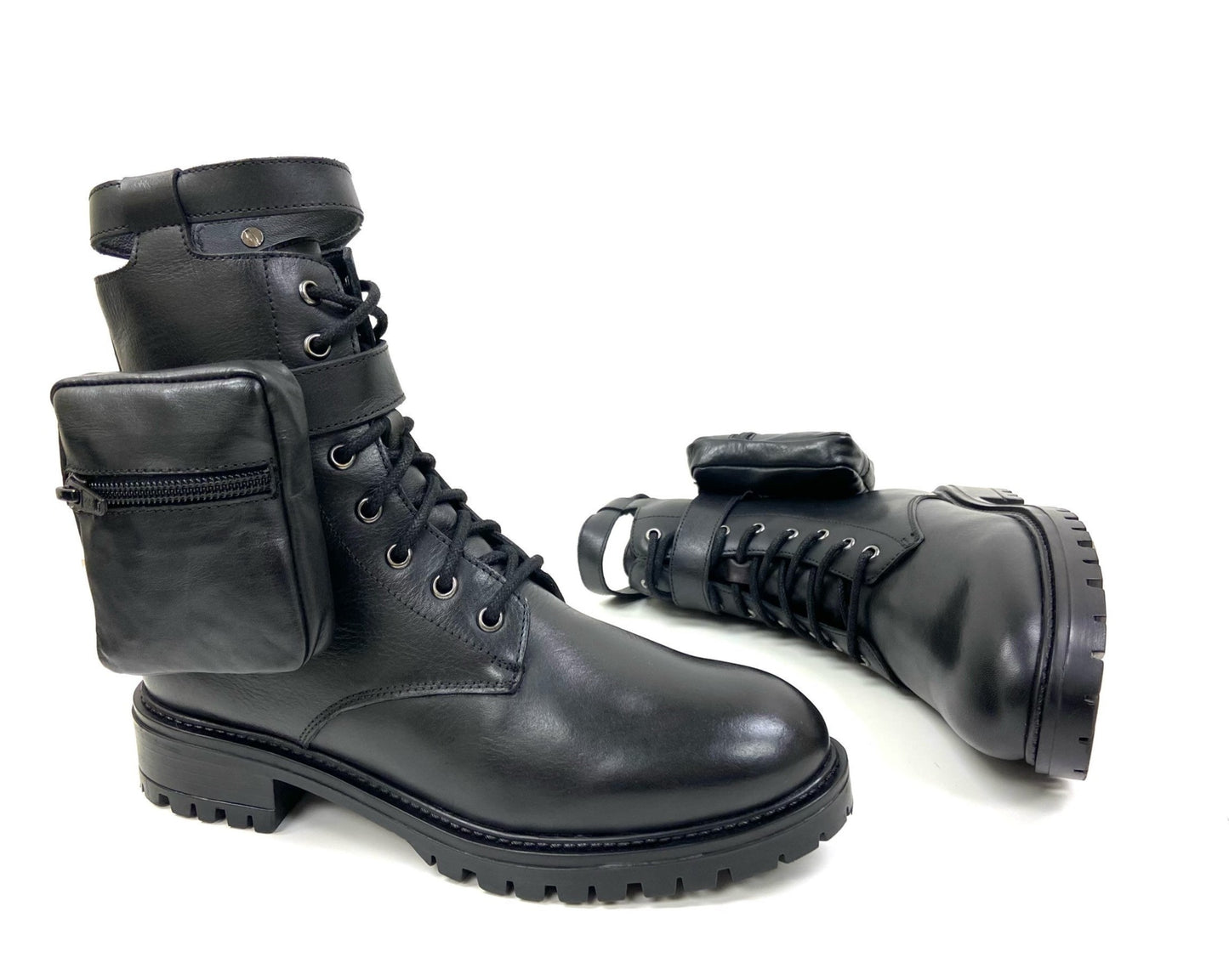 Chunky Pocket Combat zip Boot