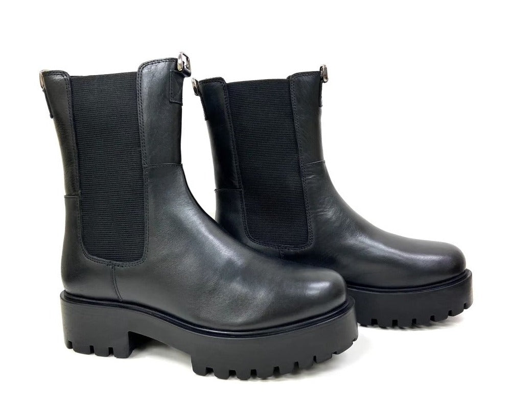 High Top Mid Calf Chelsea Platform Boot