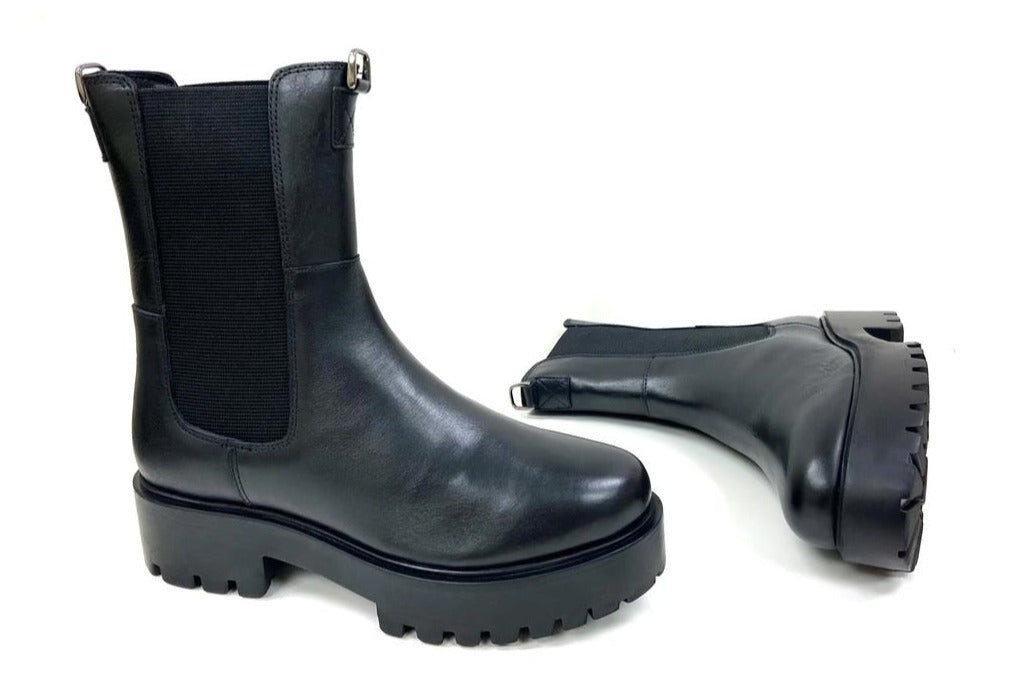 High Top Mid Calf Chelsea Platform Boot
