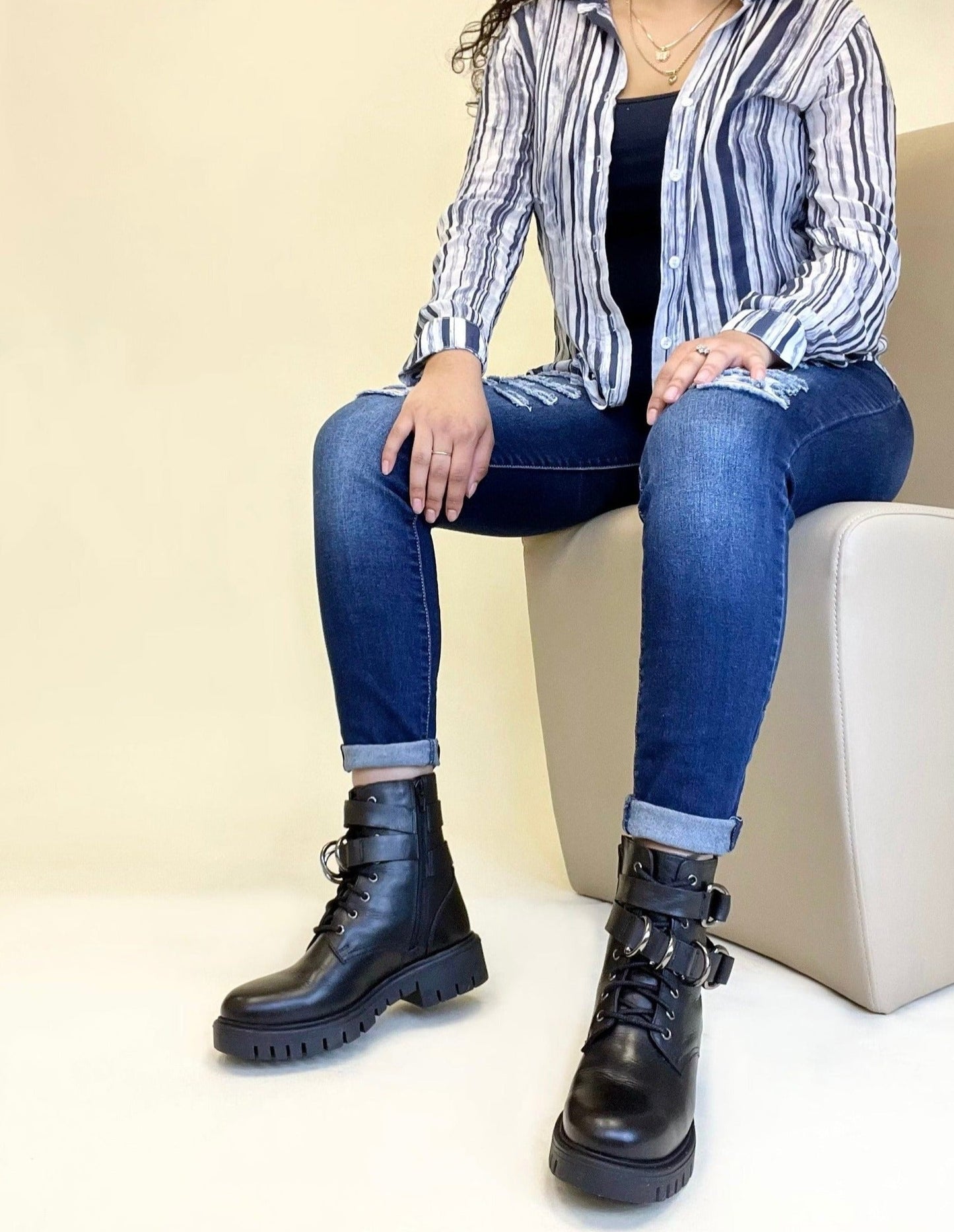 Fashion Army Style Combat Biker Boots