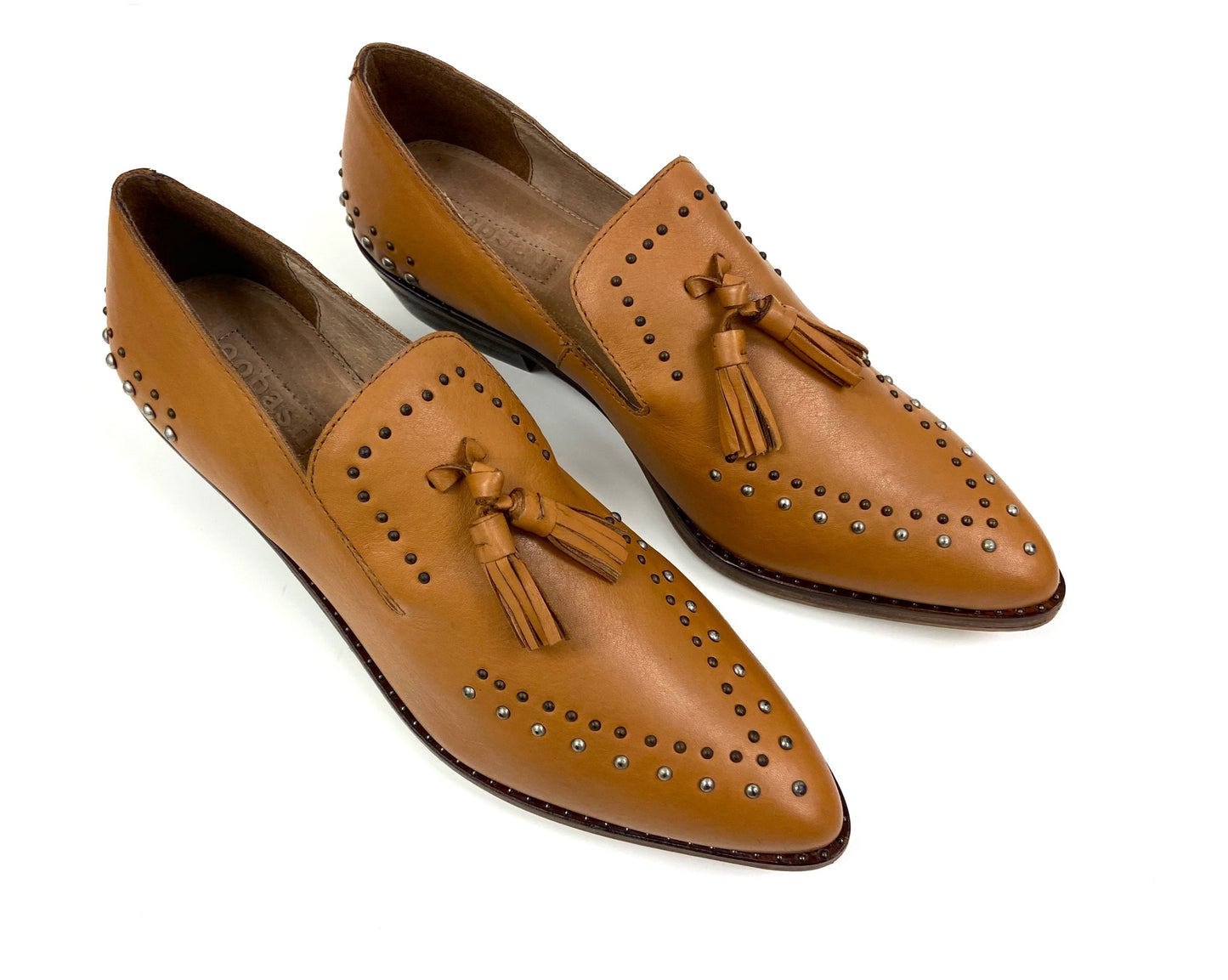 Stacked Low Heel Studded Mules