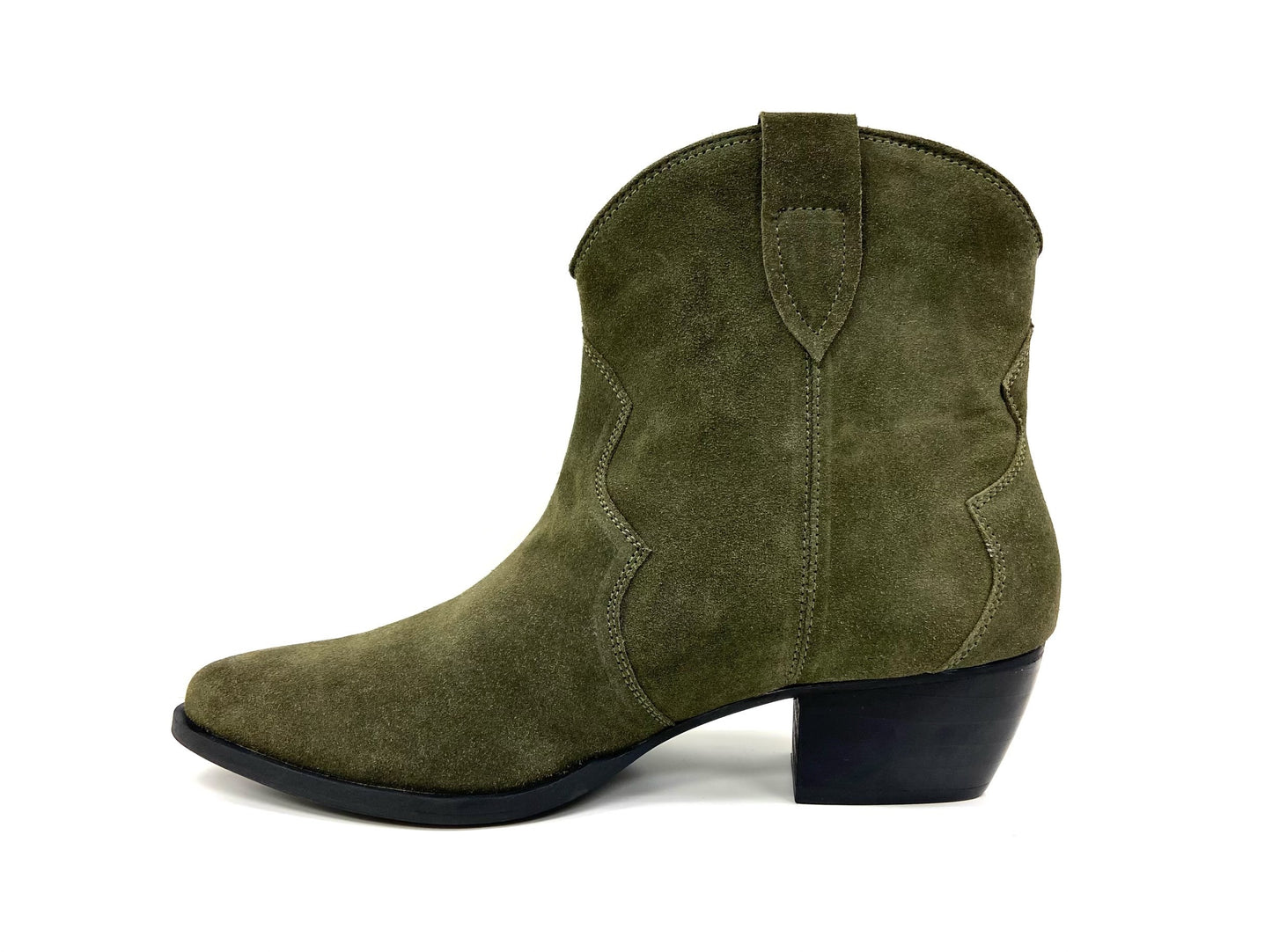 Short Western Boot Olive Suede