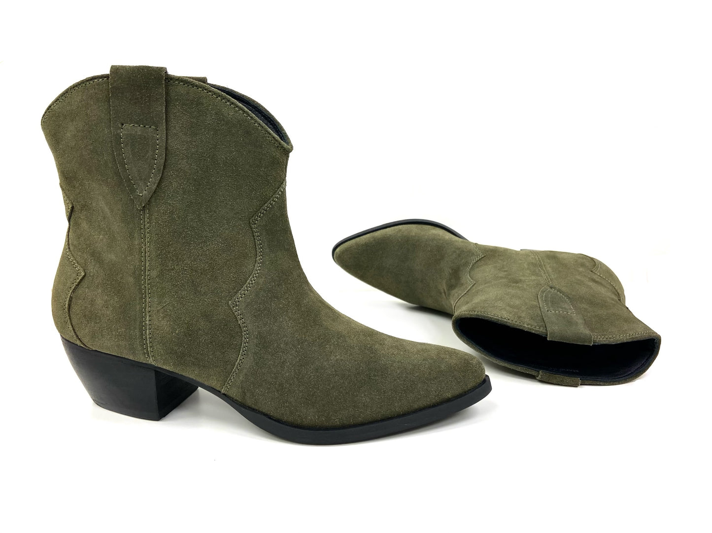 Short Western Boot Olive Suede
