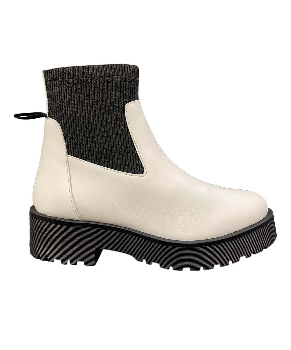 White Heeled Platform Chelsea Boot