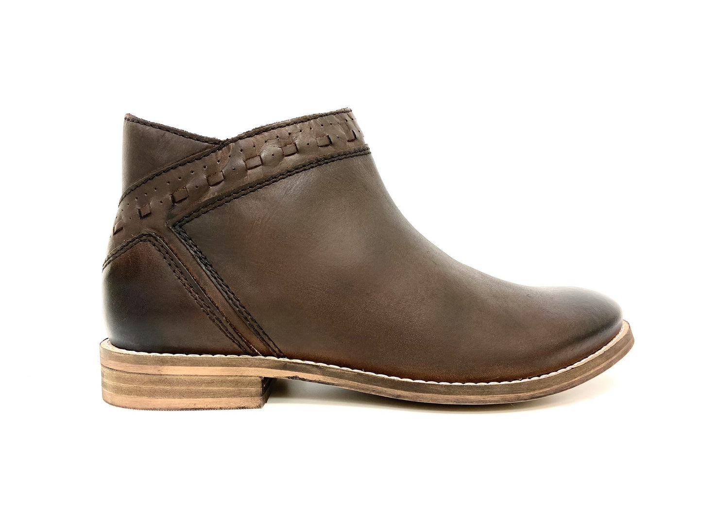 Stacked Low block Heel short Ankle Boot