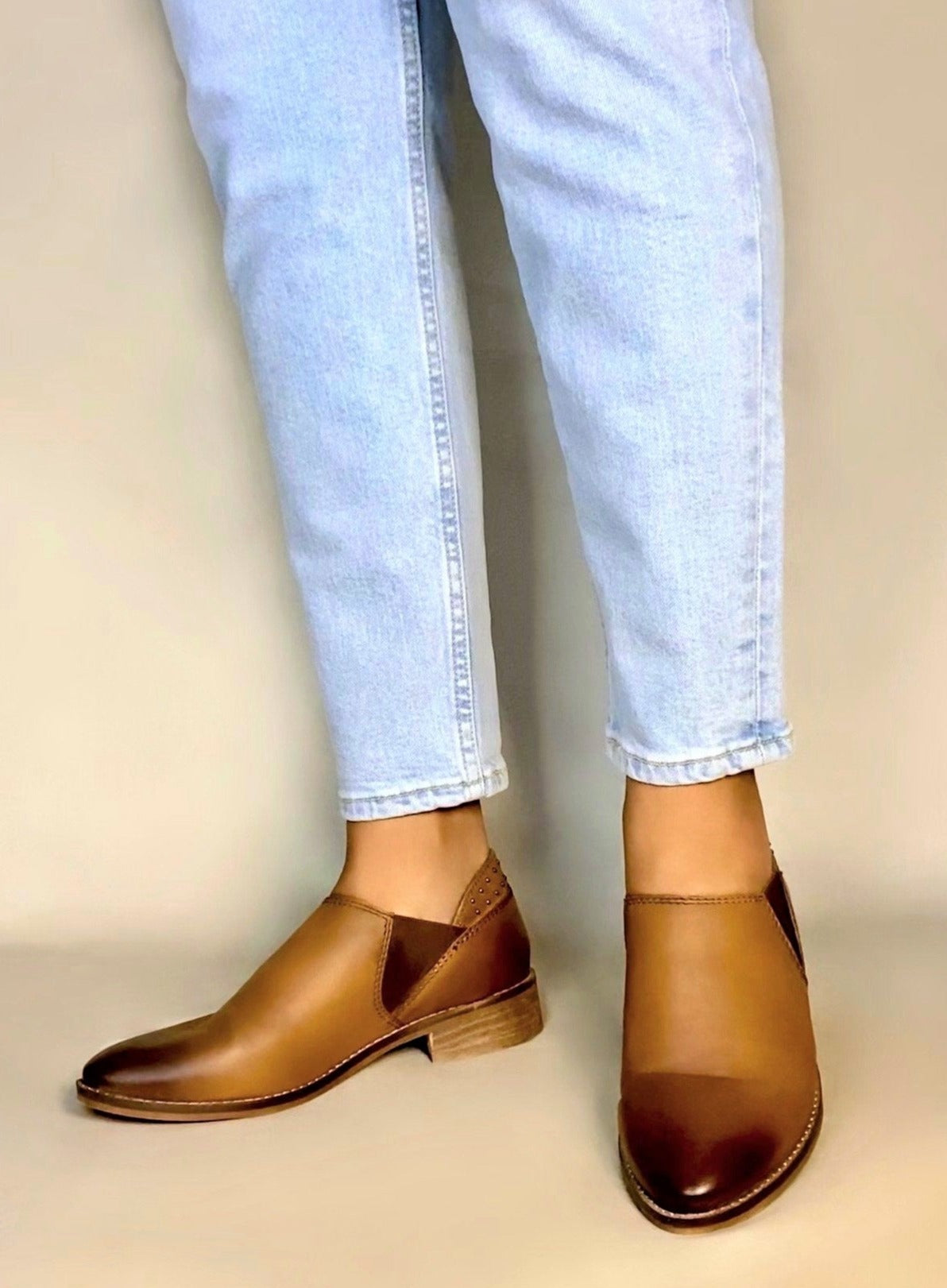 Flat Heel Studded Dressy Loafers