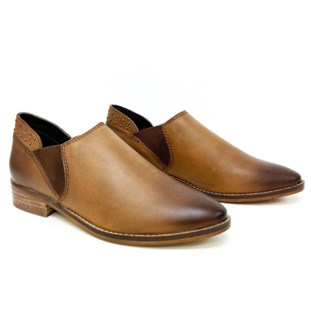 Flat Block Heel Studded Dressy Loafers