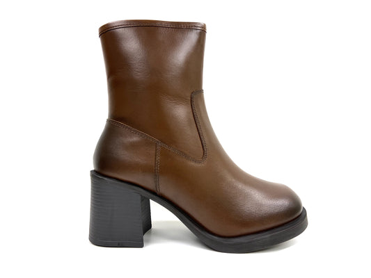High Square Heel Chunky Zip Boot