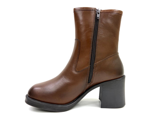 High Square Heel Chunky Zip Boot