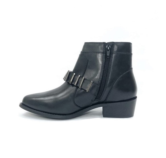 Studded Harness Cowgirl Ankle Boot
