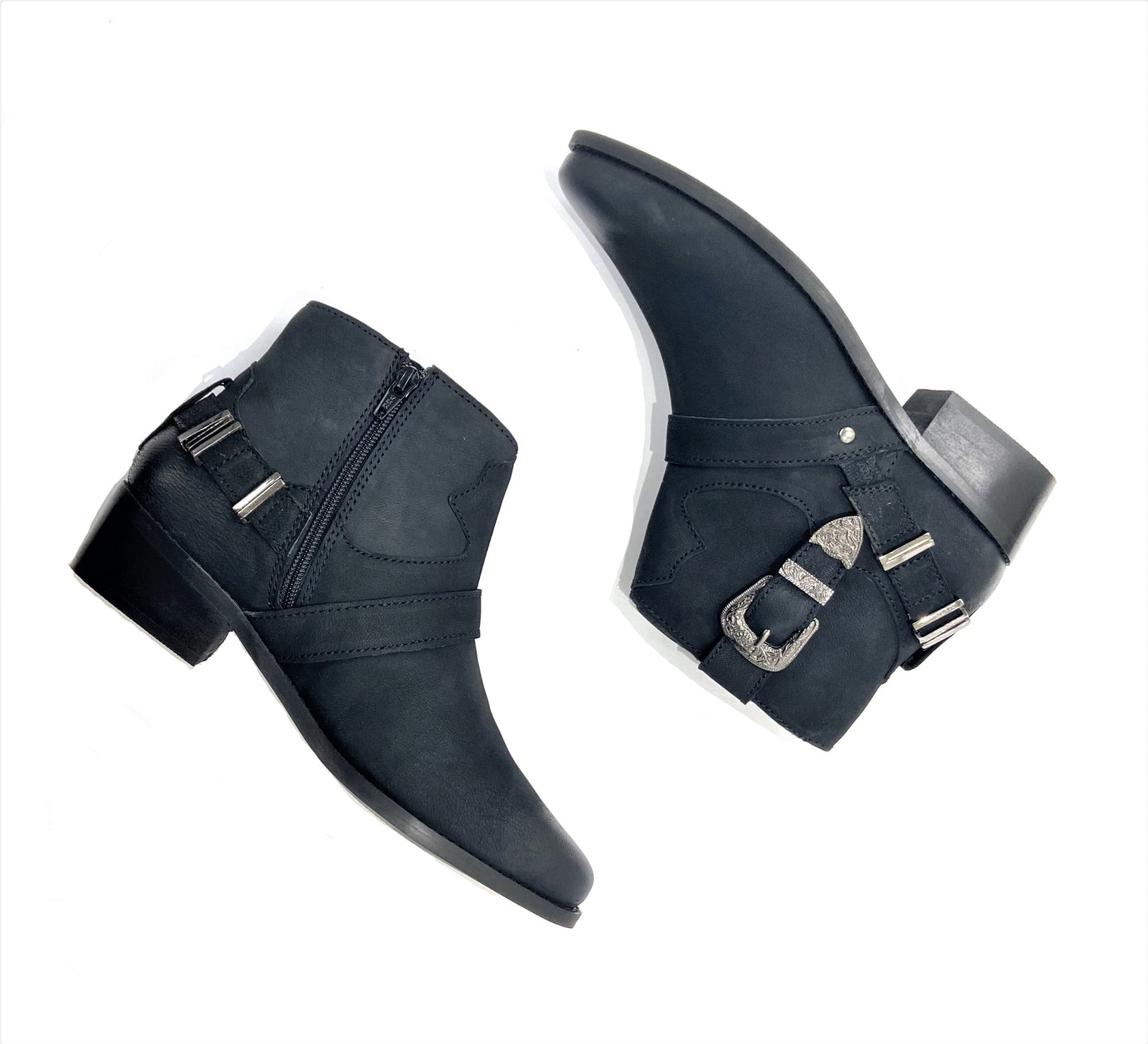 Pointy Low Top Zippered Western Boot