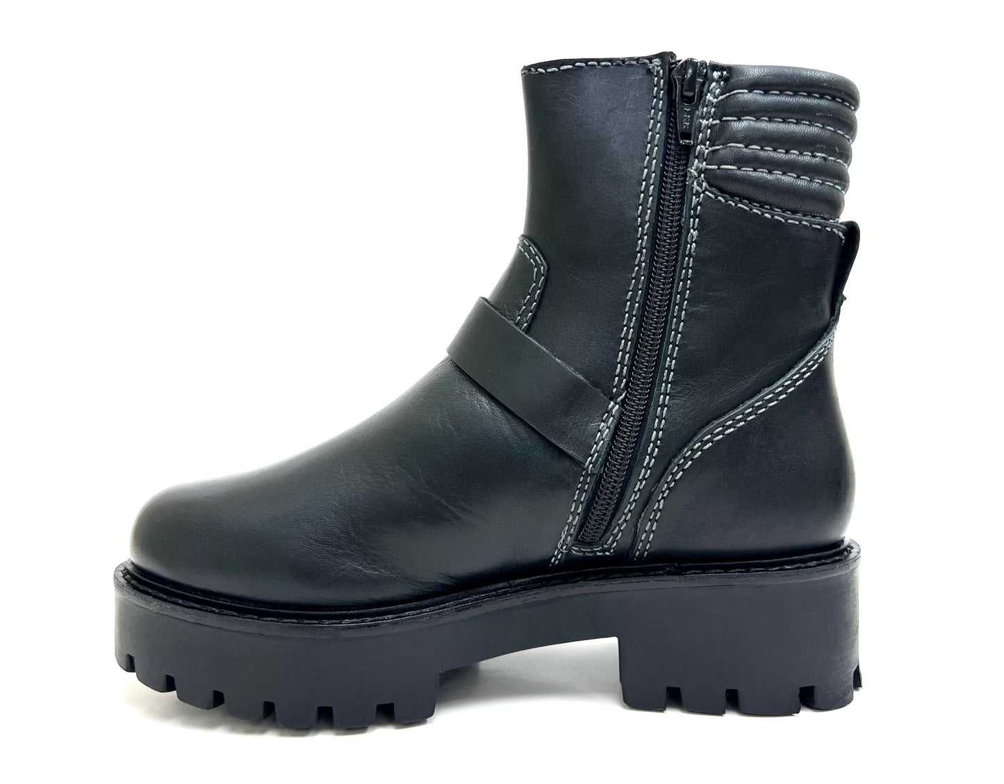 Padded Short Platform Biker Boot Collar