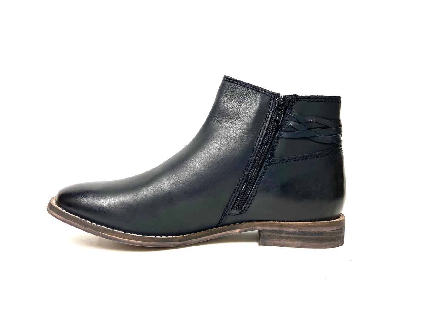 Block Heel Washed Ankle Boot