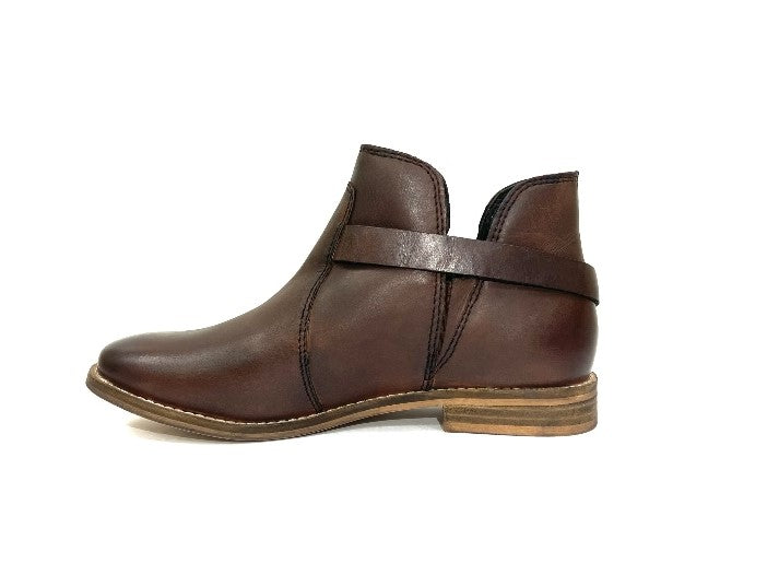 Vintage Block Heel Loafer Boot Brown