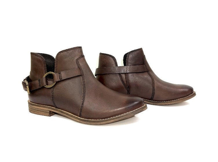 Vintage Block Heel Loafer Boot Brown