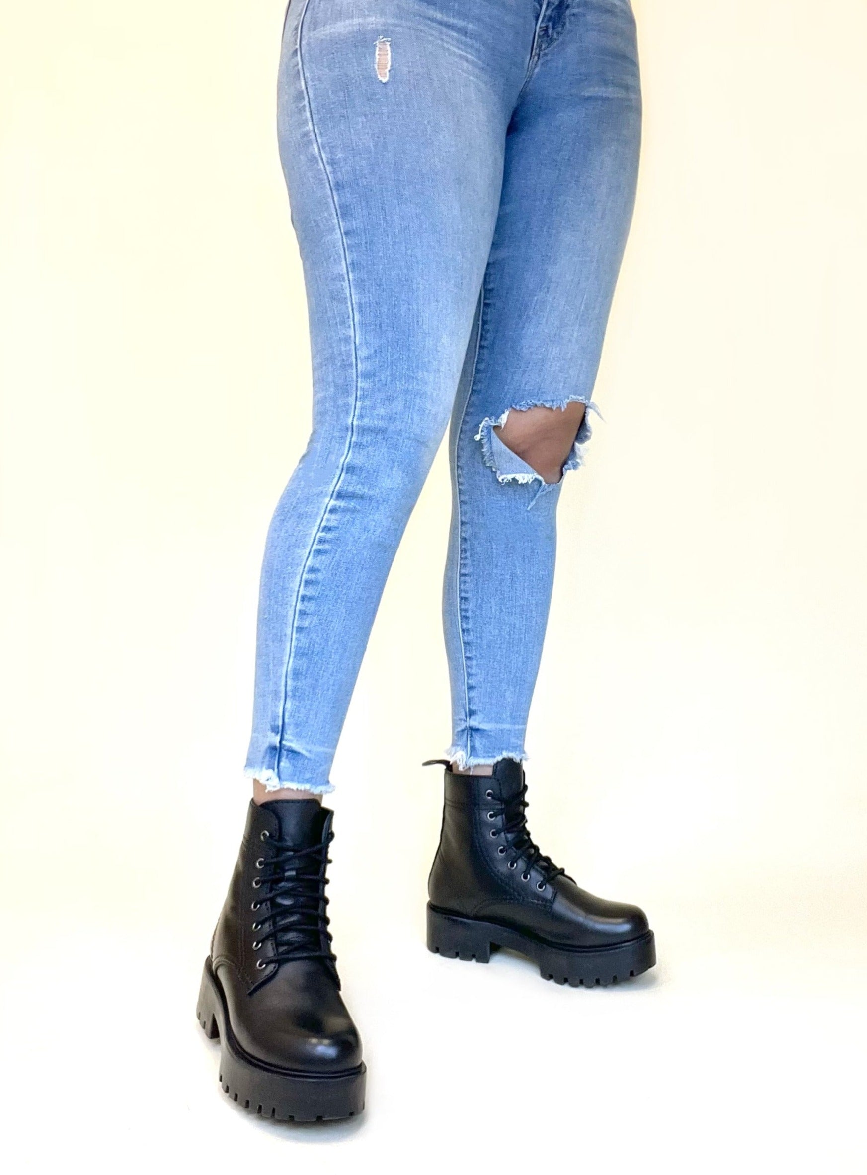 Chunky Combat Platform Lace-up Boot