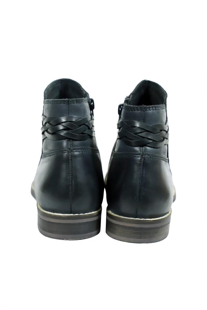 Block Heel Washed Ankle Boot
