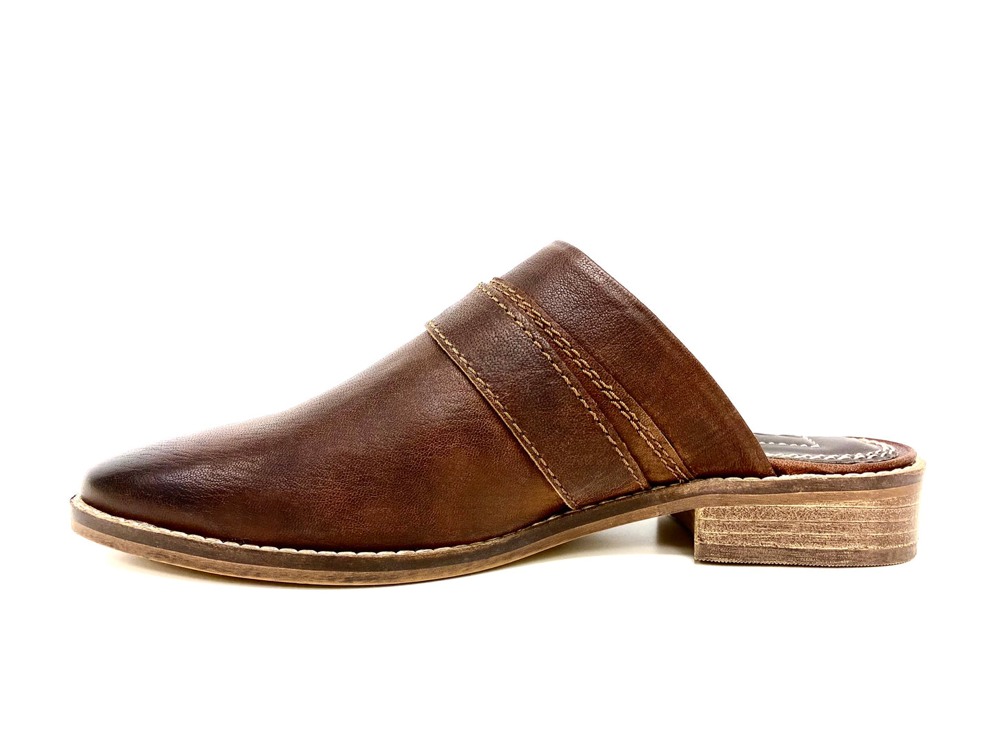women's pointed toe leather mules