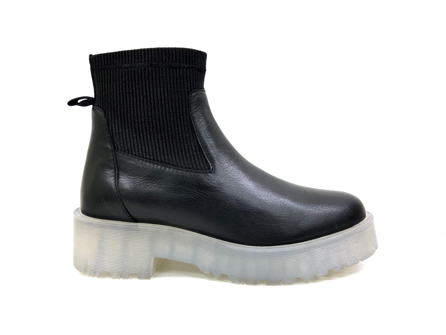 Transparent Heel Chelsea Ankle Boot
