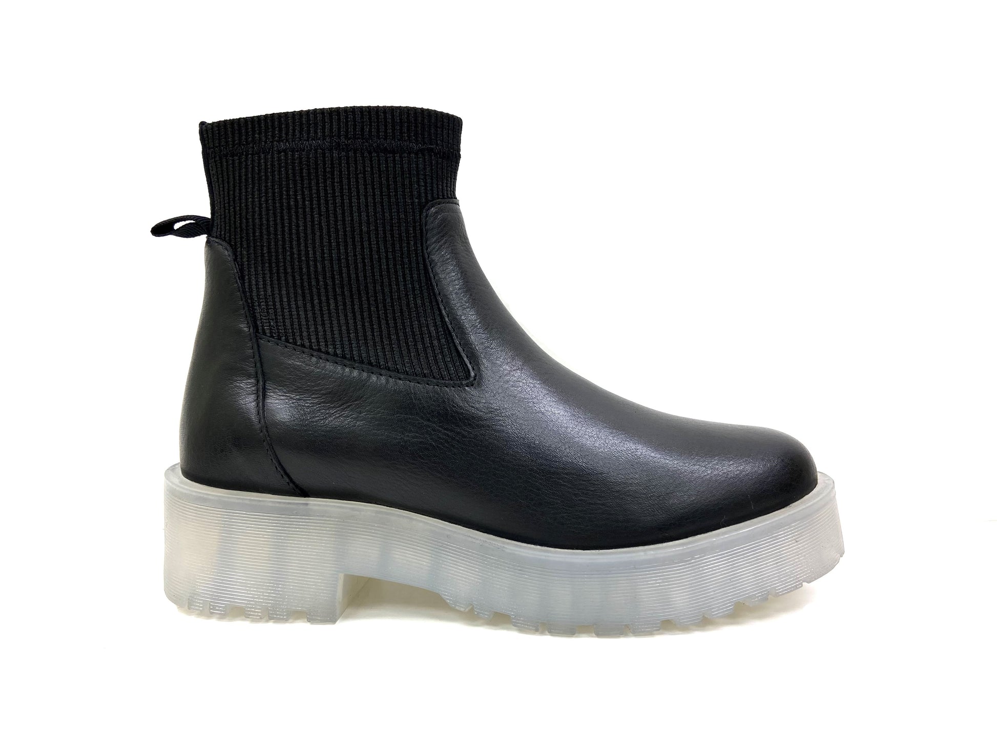 Transparent Heel Chelsea Ankle Boot