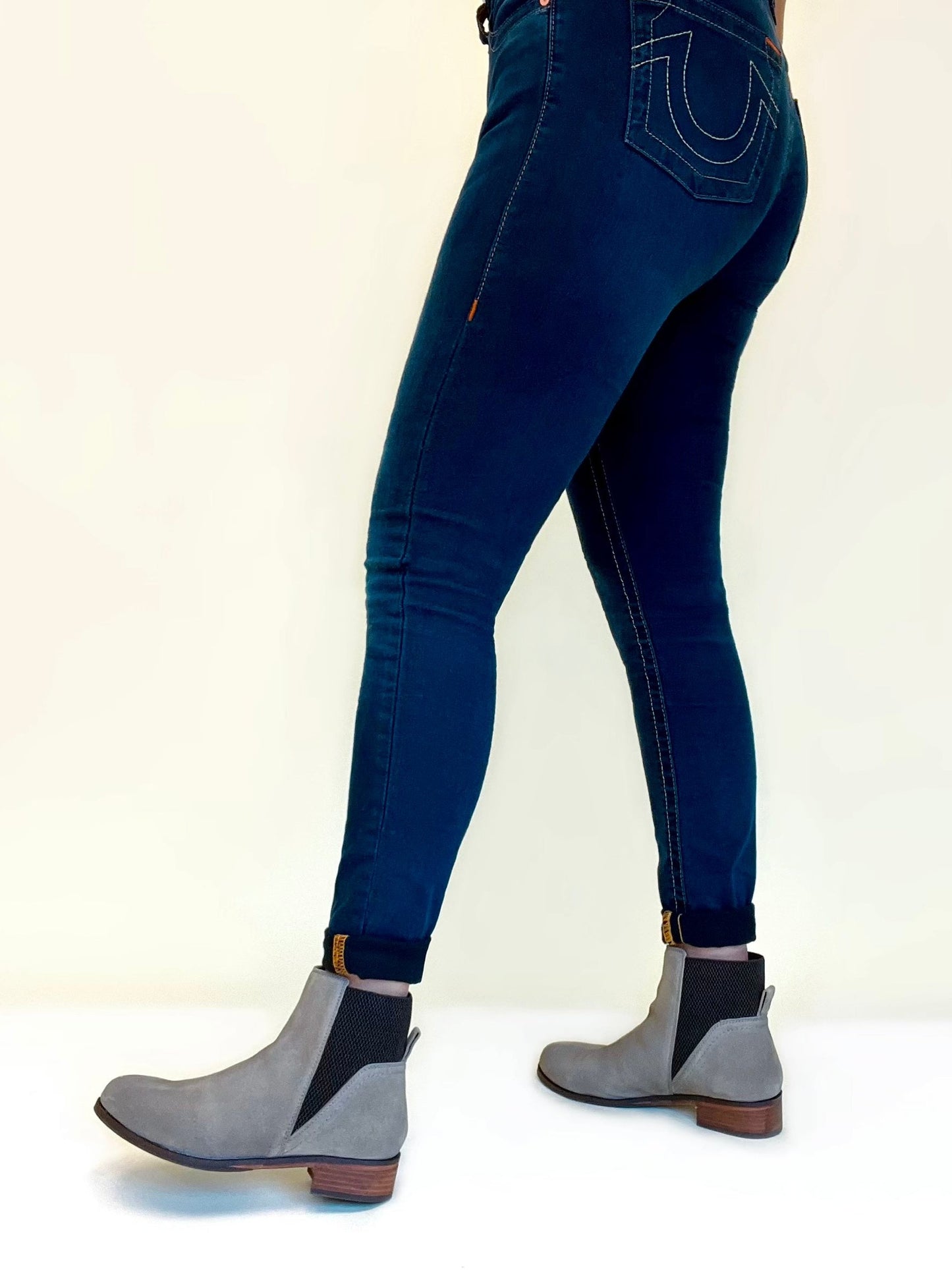 Low Heel Suede Chelsea Ankle Boot