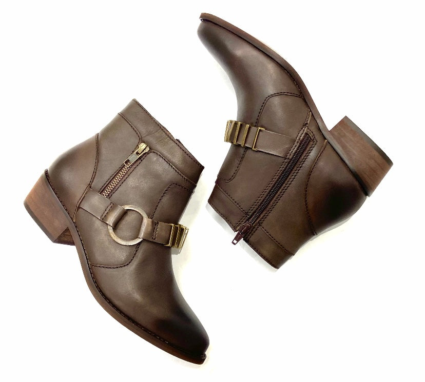 Studded Harness Cowgirl Ankle Boot