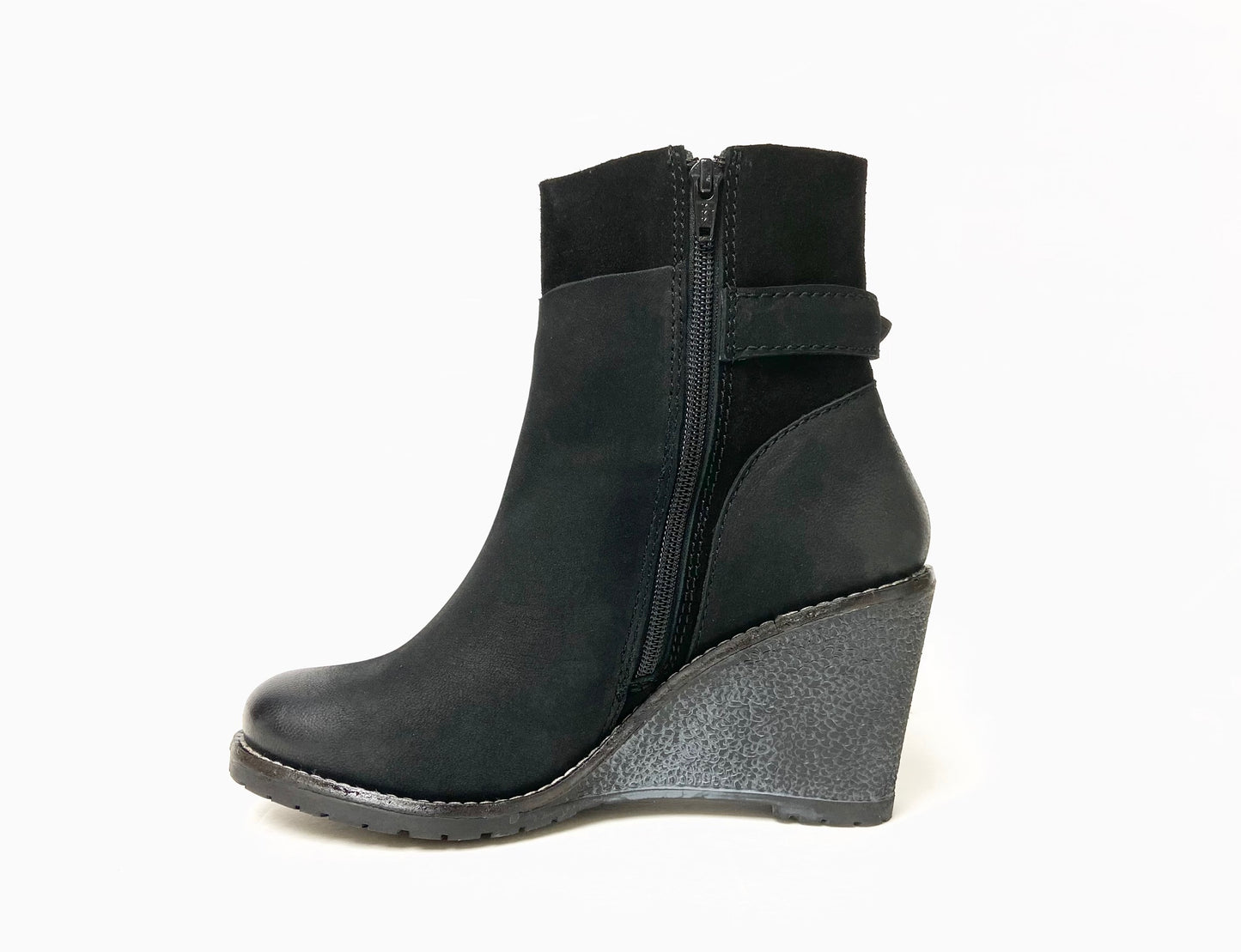 Chunky Wedge Ankle Bootie Heels