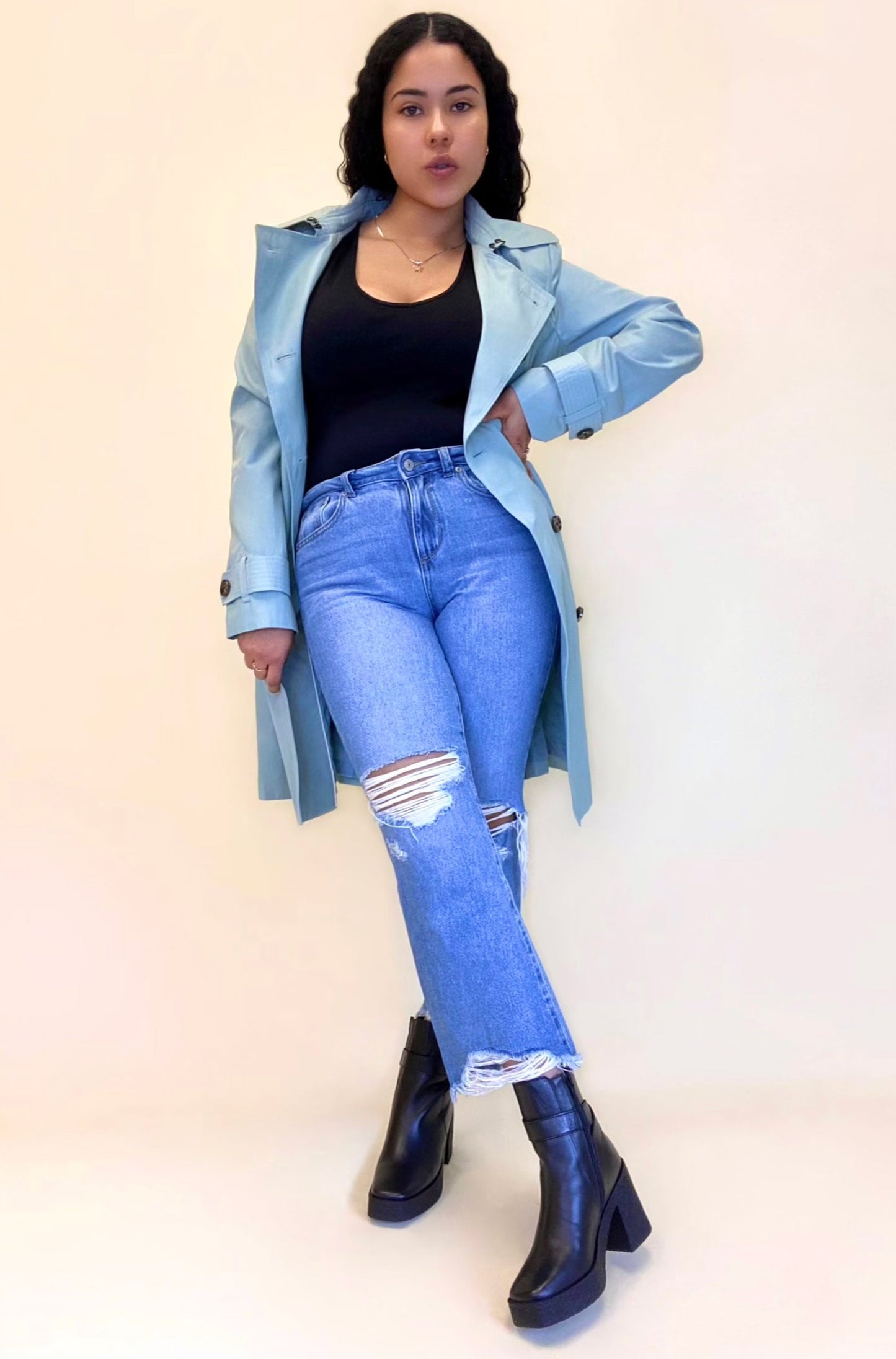 Tall High Heels Platform Chunky Bootie buckle strap