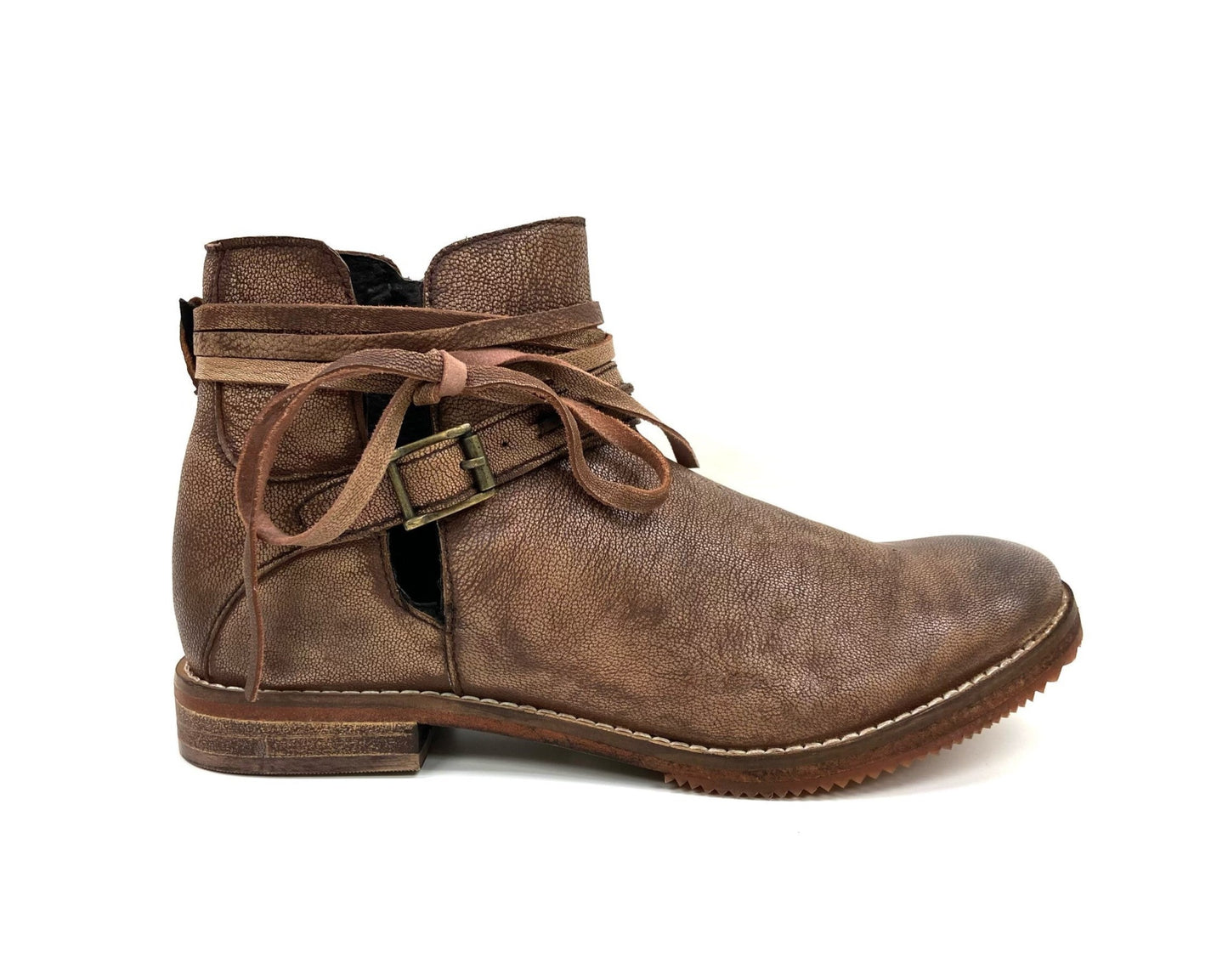 Low Block Heel vintage Ankle Boots