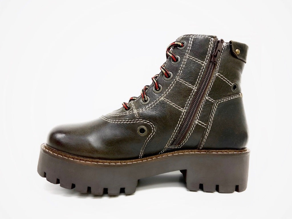Zippered Platform Combat Ankle Bootie