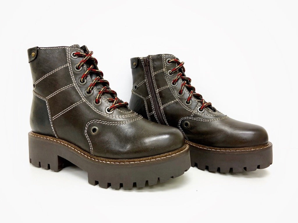 Zippered Platform Combat Ankle Boots