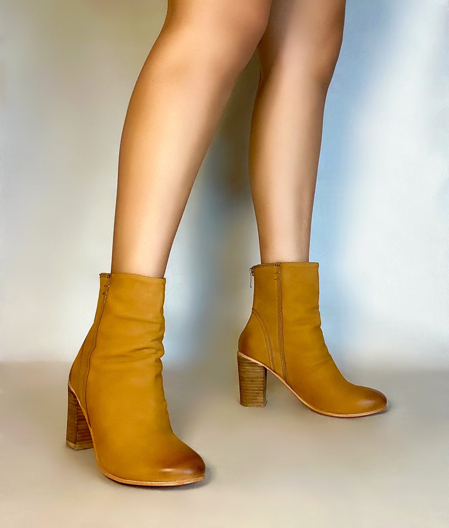 High Heel Stacked slouchy suede boot
