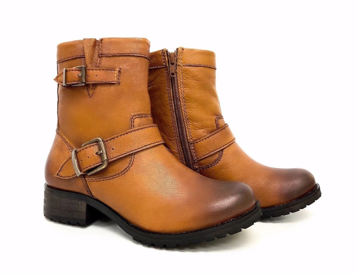 Buckled Short Riding Tan Boots