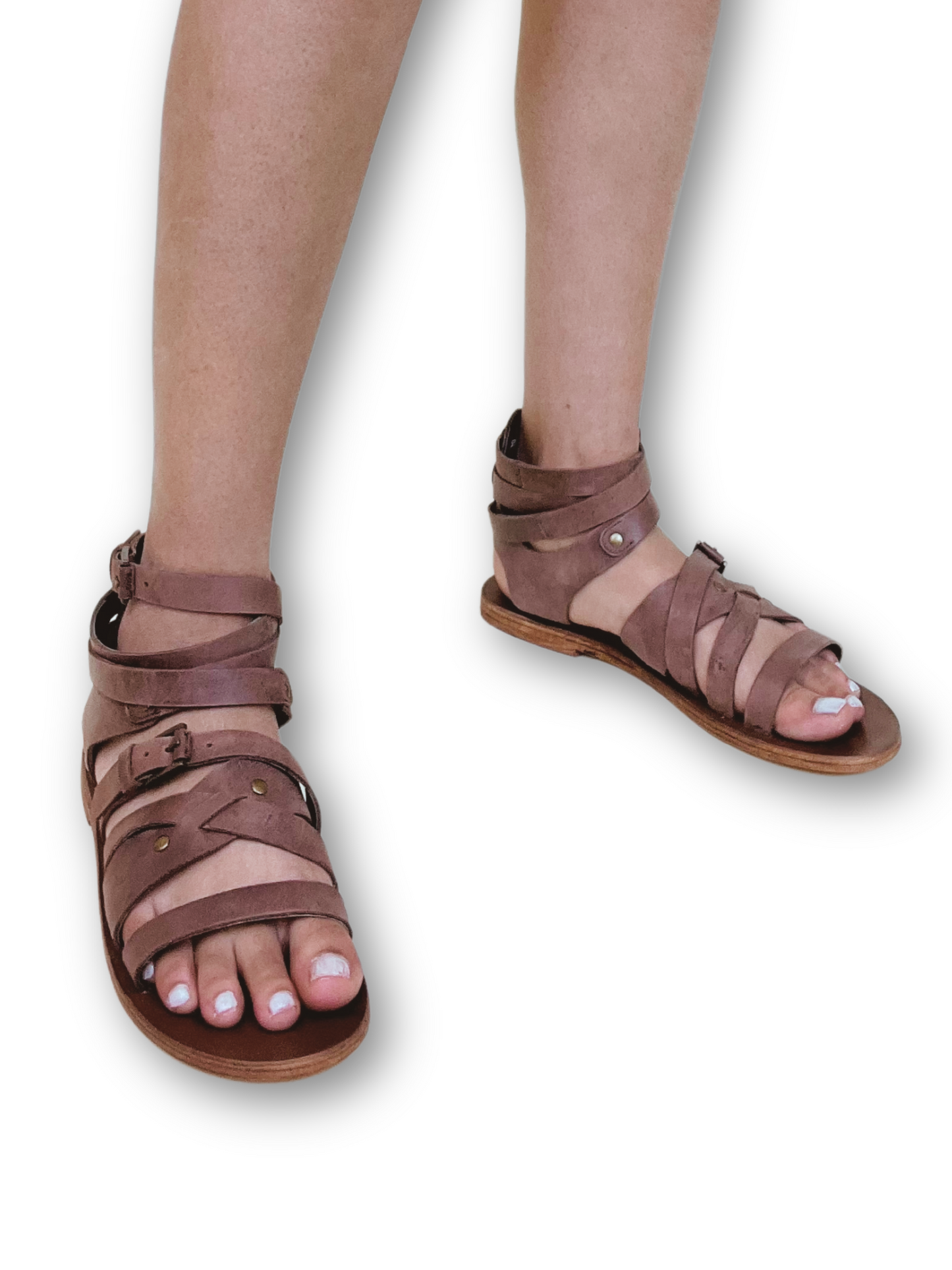 Ariel gladiator brown leather sandal